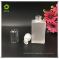 120ml new products cosmetic container square clear glass bottle with pump cap